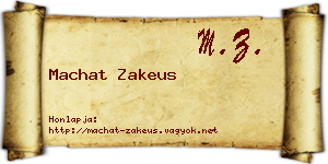 Machat Zakeus névjegykártya